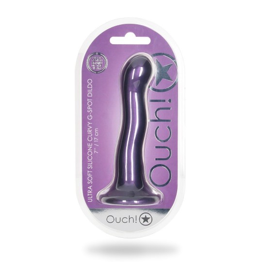 ULTRA SOFT SILICONE CURVY G-SPOT DILDO - 7&#039; / 17 CM