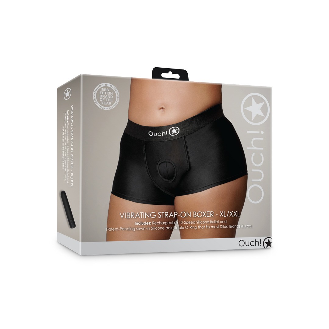 VIBRATING STRAP-ON BOXER - XL/XXL - BLACK