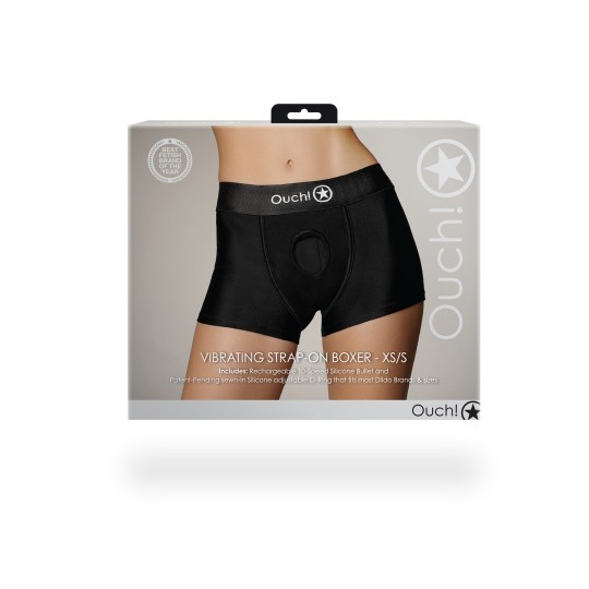 VIBRATING STRAP-ON BOXER - BLACK