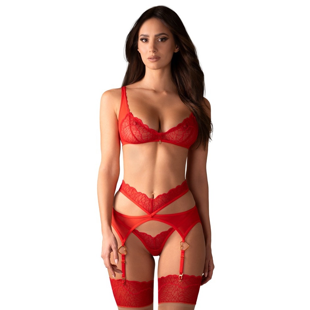 CONJUNTO DE 3 PIEZAS CUPIDE DESIR ROJO OBSESSIVE