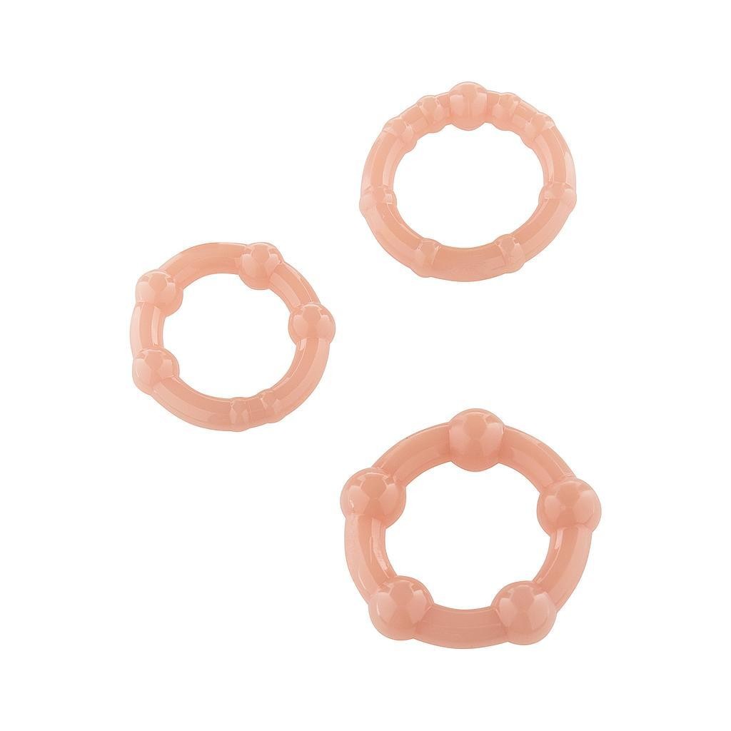CONJUNTO DE 3 ANILLOS PARA PENE STAY HARD FLESH SCALA 