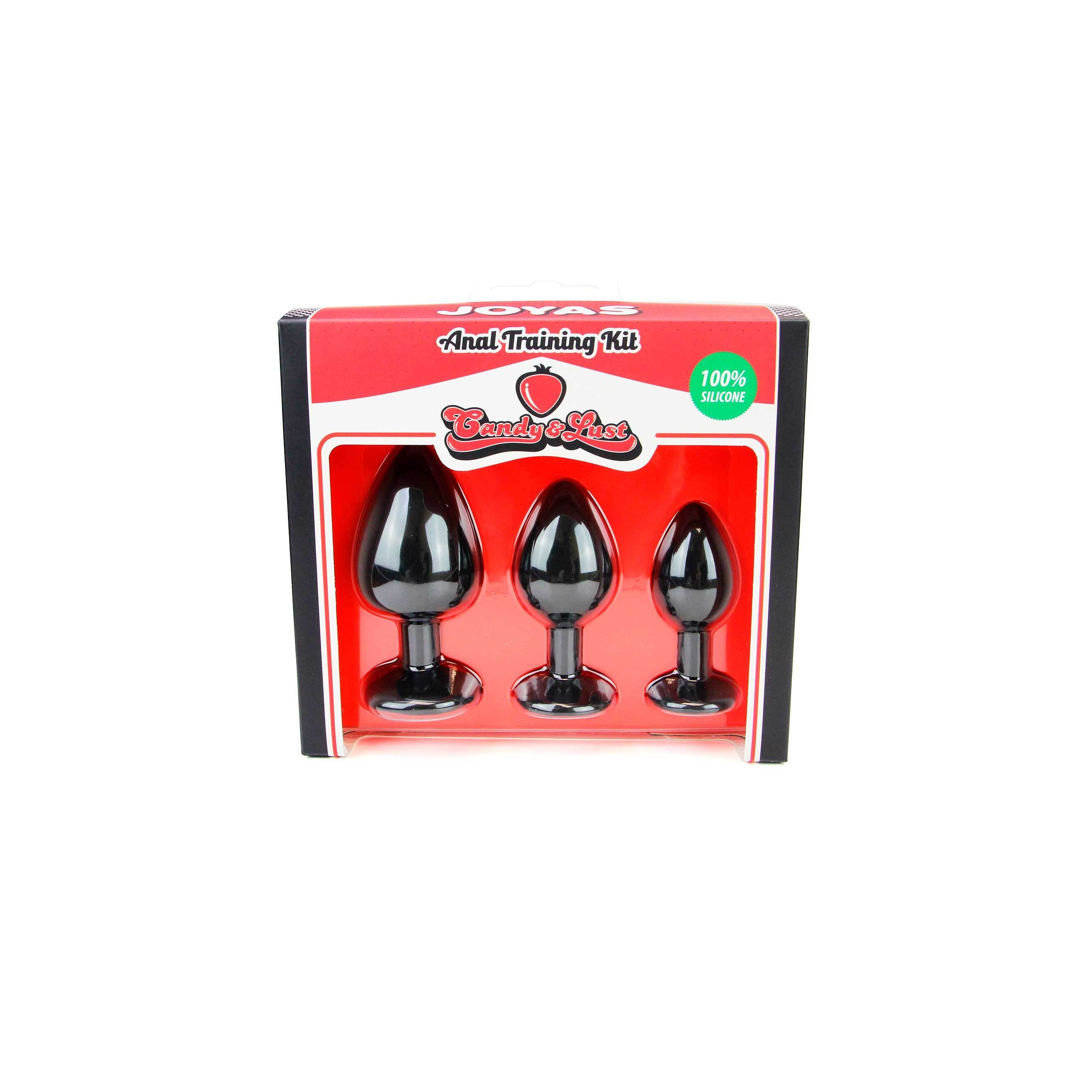 CONJUNTO DE JOYAS DE ENTRENAMIENTO ANAL NEGRO CANDY LUST