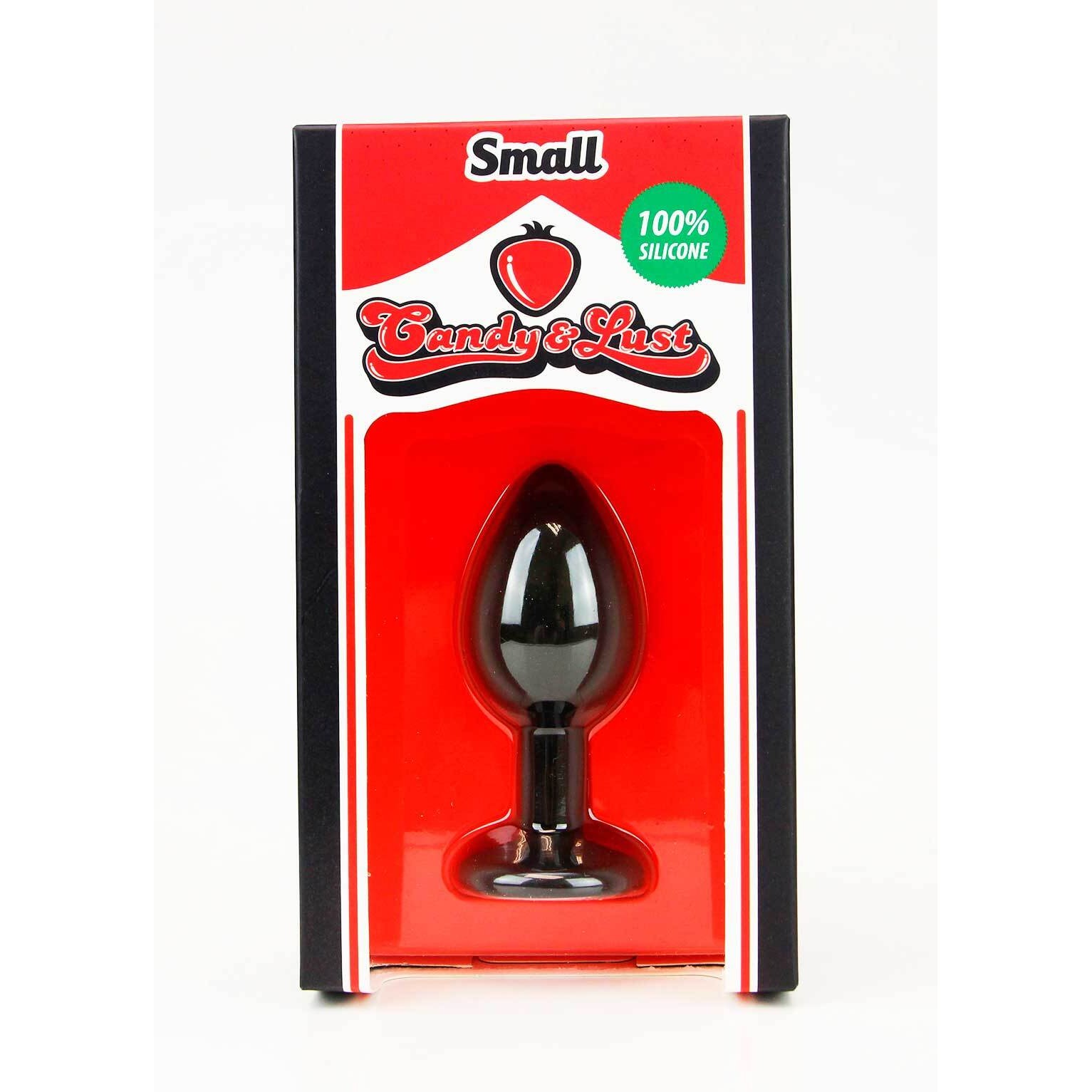 PLUG ANAL DE SILICONA PEQUEÑO CON JOYA NEGRO CANDY LUST