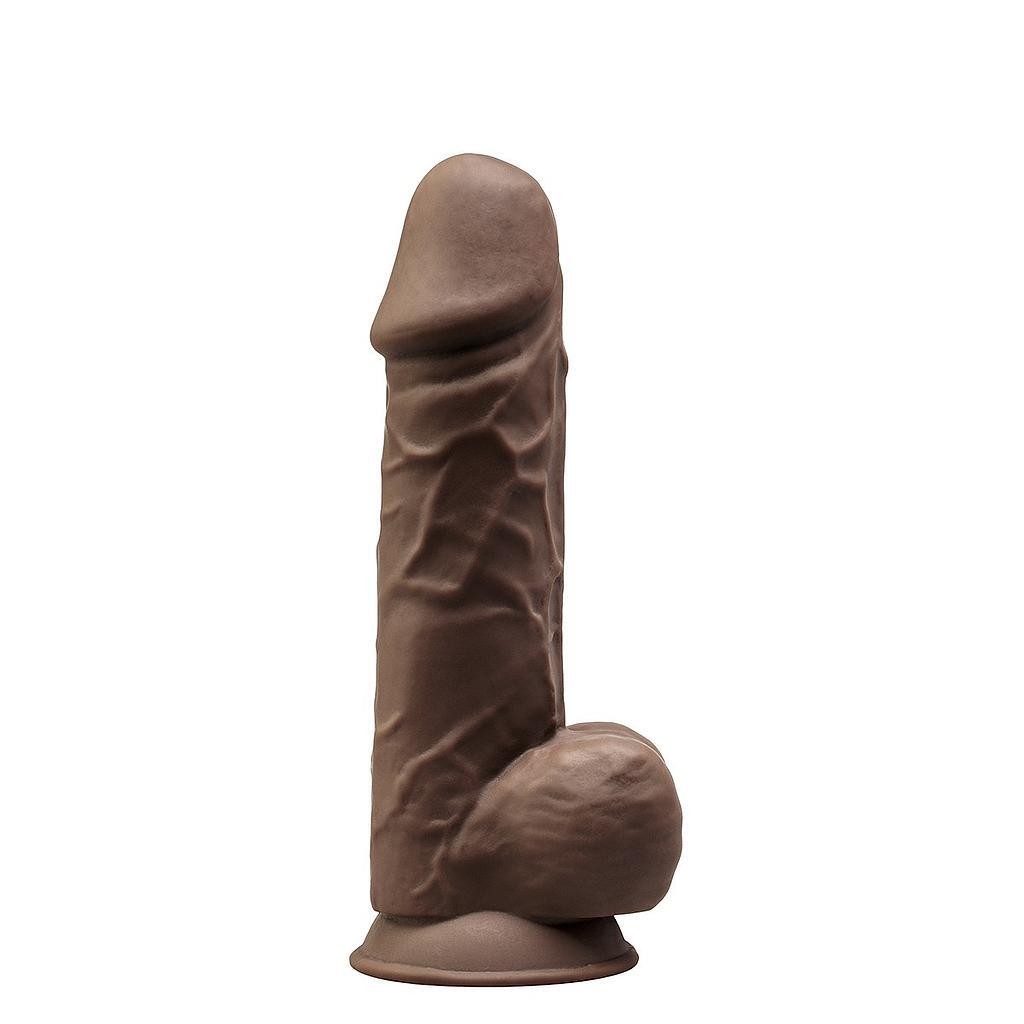 DILDO REALISTA DUAL DENSITYCON TESTÍCULOS MARRON MOD. 4 8.5' SILEXD