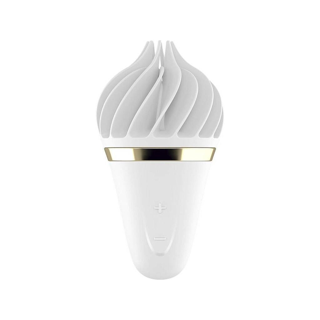 ESTIMULADOR DE CLÍTORIS LAYONS SWEET TREAT CON CARGADOR USB BLANCO/ORO SATISFYER