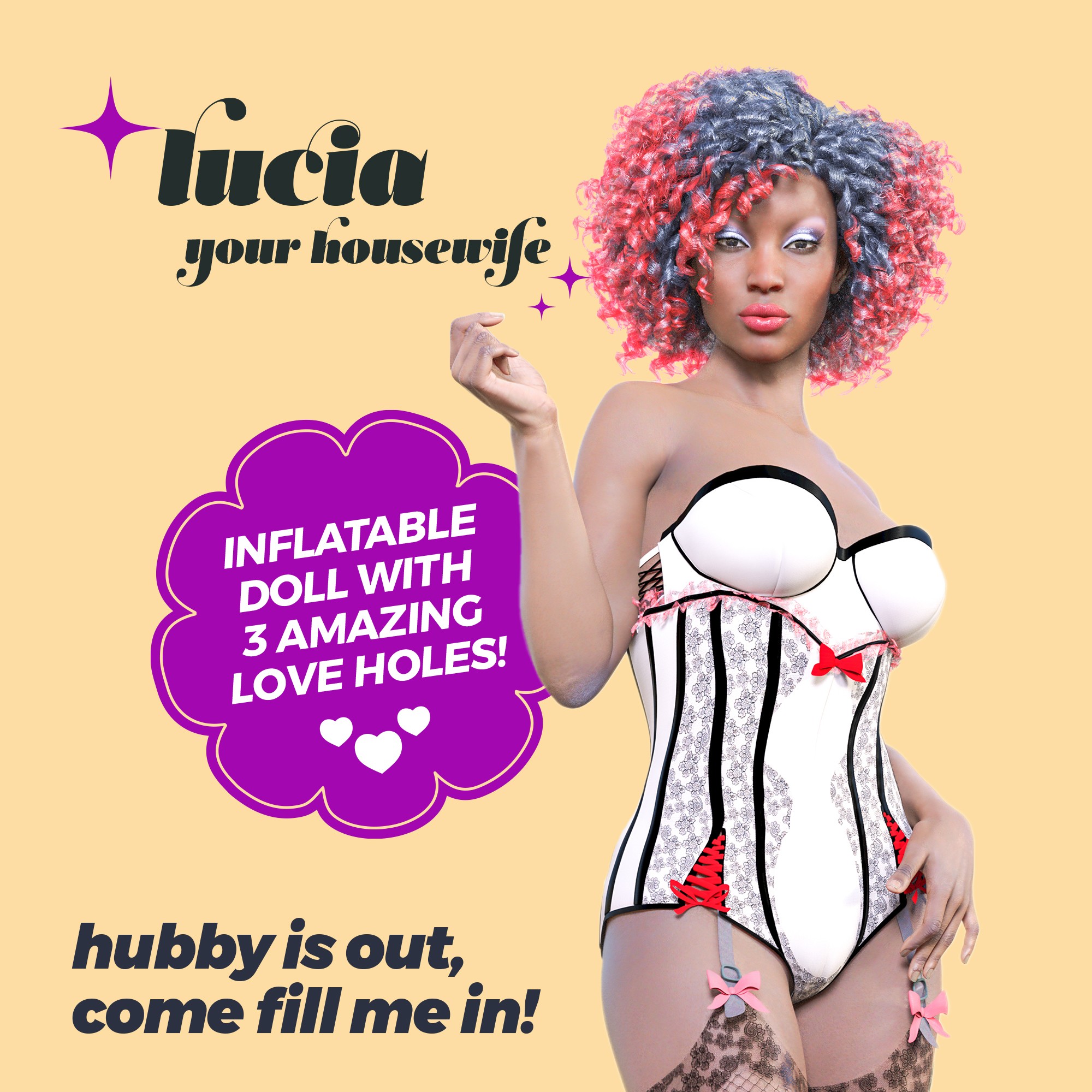 LUCIA LA AMA DE CASA MUÑECA INFLABLE MULATA CRUSHIOUS